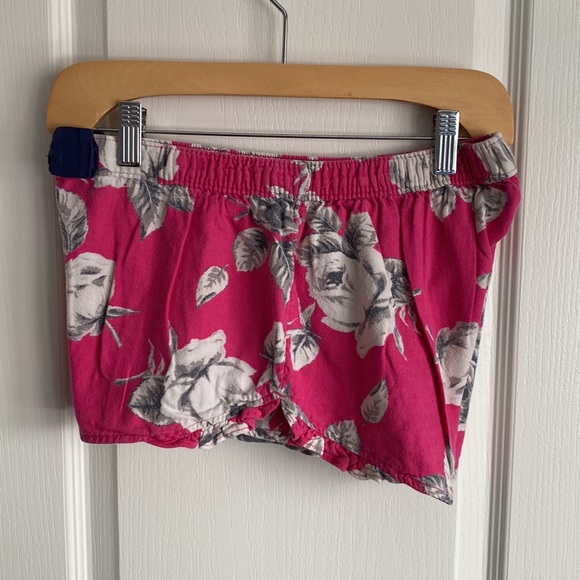 aerie - Cute Flanel-ette Pink + Grey & White Floral PJ Shorts - Picture 4 of 10